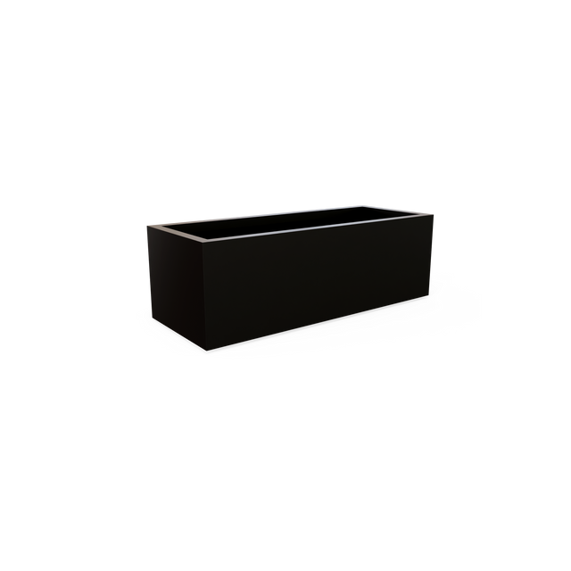 Cuba Low Rectangular Planter in Matte Black