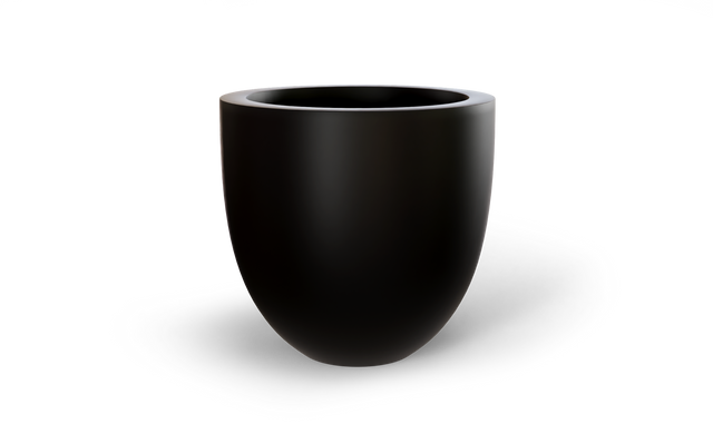 Alzira Bowl Planter in Matte Black