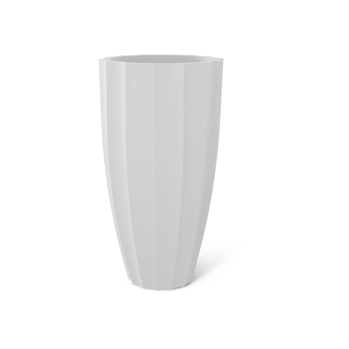 San Jose Tall Fluted Planter, Matte Bright White finish