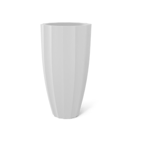 San Jose Tall Fluted Planter, Matte Bright White finish
