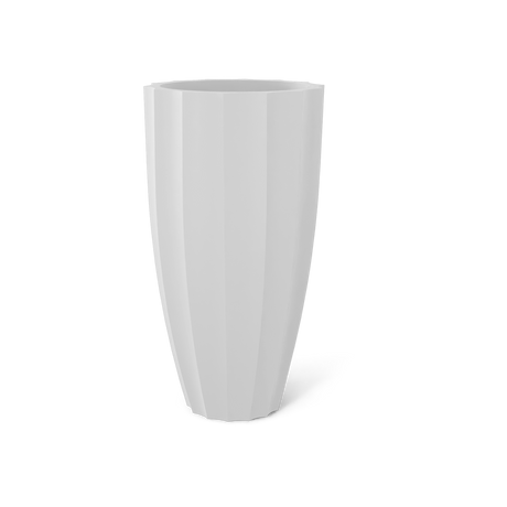 San Jose Tall Fluted Planter, Matte Bright White finish