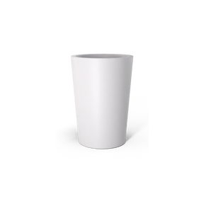 Tegel Round Tapered Planter, Matte Bright White finish
