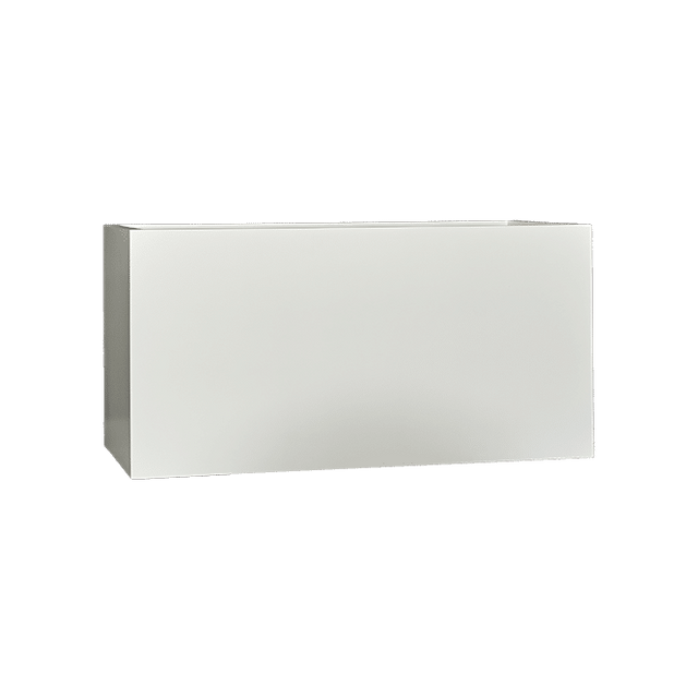 Camoux narrow rectangular fiberglass planter in Matte Bright White
