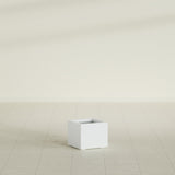 Cuba corner fiberglass planter in Matte Bright White