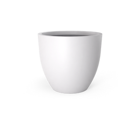 Wannsee Round Planter, Matte Bright White finish