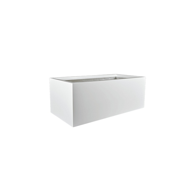 Torino Wide Rectangular Planter in Matte Bright White