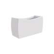 Seoul curved rectangular fiberglass planter in Matte Bright White