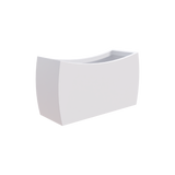 Seoul curved rectangular fiberglass planter in Matte Bright White