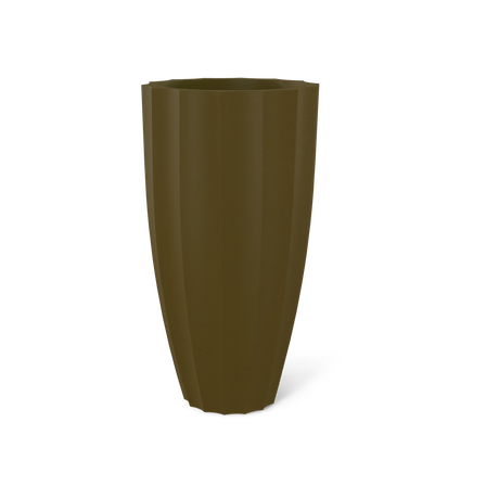 San Jose Tall Fluted Planter, Matte Bronze finish