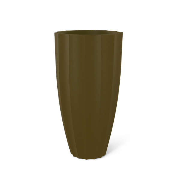San Jose Tall Fluted Planter in Matte Bronze