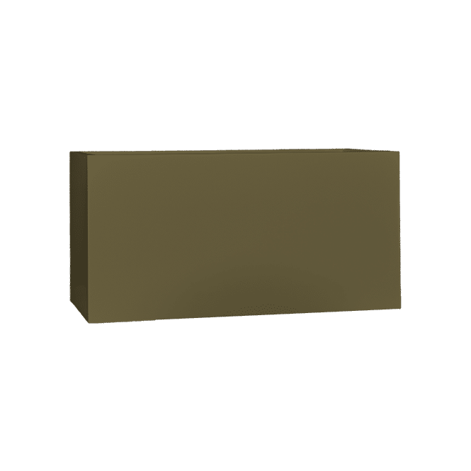 Camoux narrow rectangular fiberglass planter in Matte Bronze