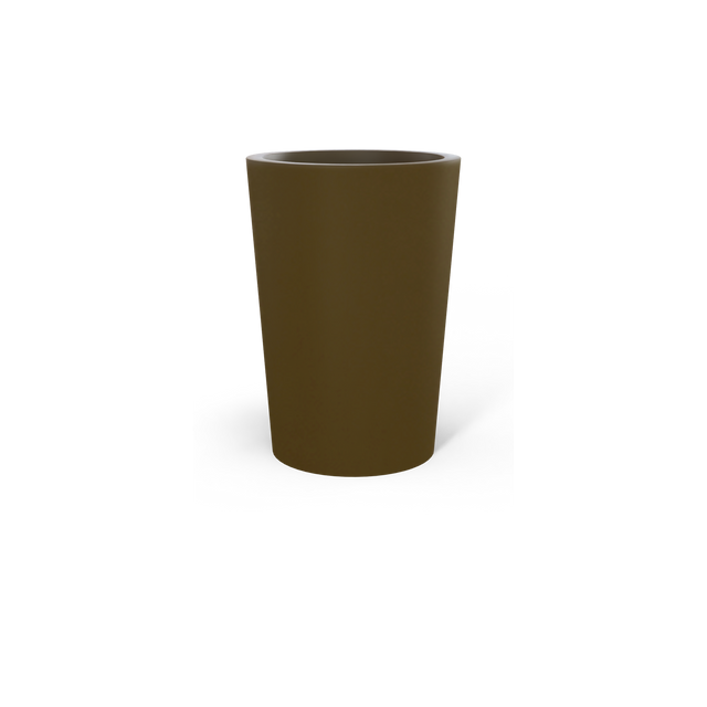 Tegel Round Tapered Planter in Matte Bronze