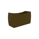 Seoul curved rectangular fiberglass planter in Matte Bronze