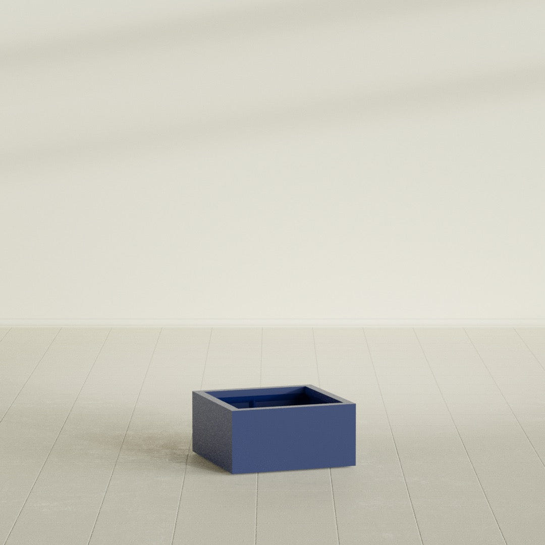 Antwerp corner fiberglass planter in Matte Cobalt Blue