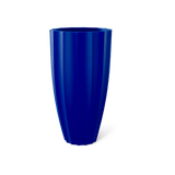 San Jose tall fluted fiberglass planter in Matte Cobalt Blue