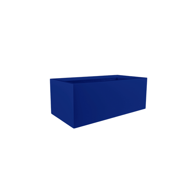 Torino Wide Rectangular Planter in Matte Cobalt Blue