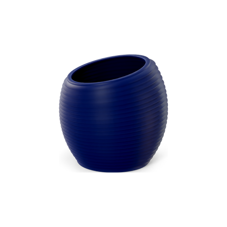 Spiral Round Planter, Matte Cobalt Blue finish