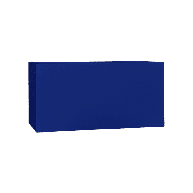 Camoux narrow rectangular fiberglass planter in Matte Cobalt Blue