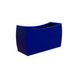 Seoul curved rectangular fiberglass planter in Matte Cobalt Blue