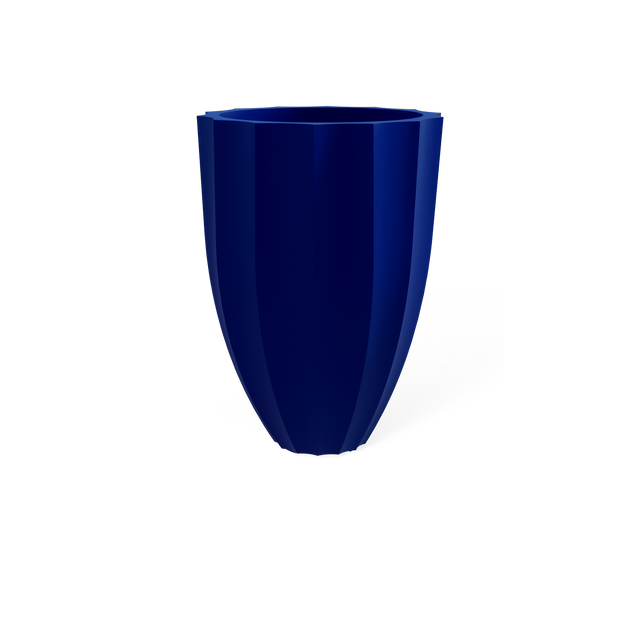 Alicante Fluted Planter in Matte Cobalt Blue