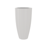 San Jose tall fluted fiberglass planter in Matte Cement Grey