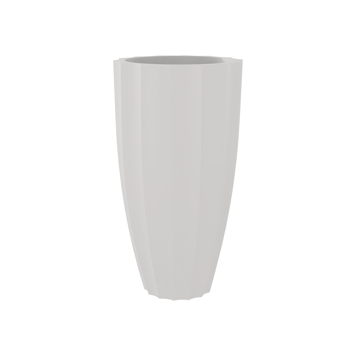 San Jose Tall Fluted Planter, Matte Cement Grey finish