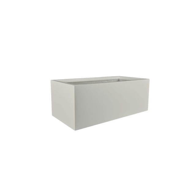 Torino Wide Rectangular Planter in Matte Cement Grey