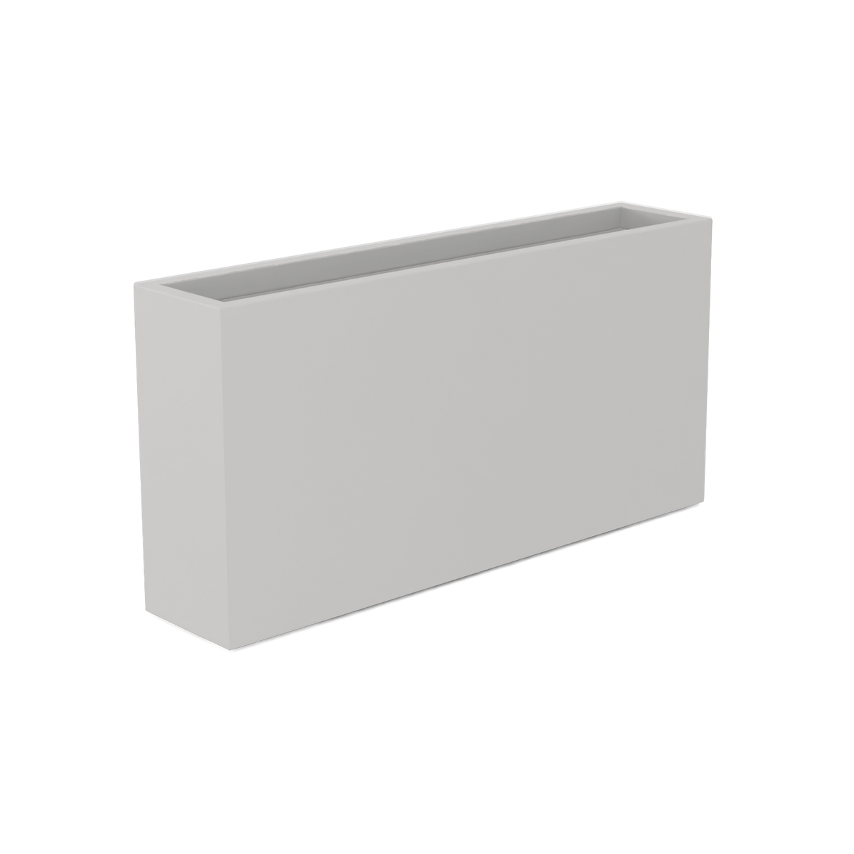 Milano Narrow Rectangular Planter, Matte Cement Grey finish