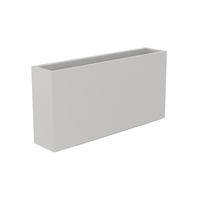 Milano Narrow Rectangular Planter in Matte Cement Grey