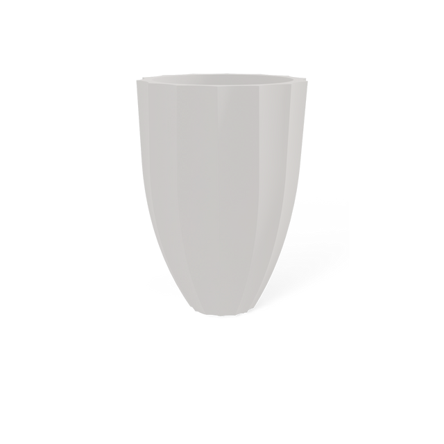 Alicante Fluted Planter in Matte Cement Grey