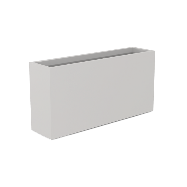 Hollywood Narrow Rectangular Planter in Matte Cement Grey