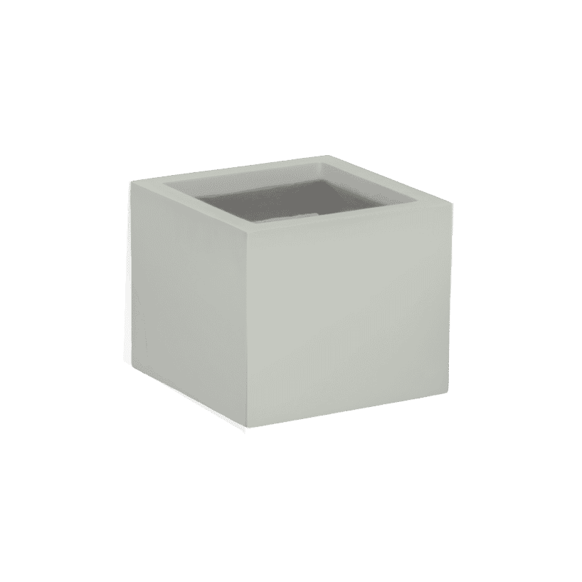 Antwerp corner fiberglass planter in Matte Cement Grey