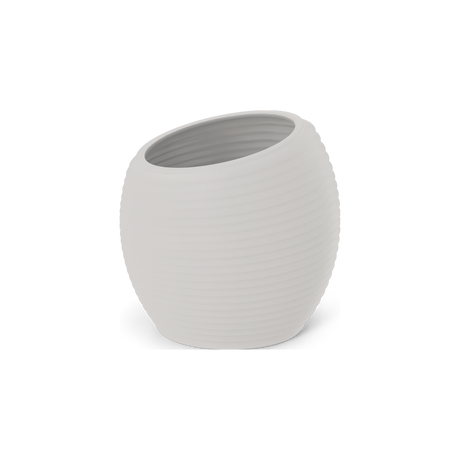Spiral Round Planter, Matte Cement Grey finish