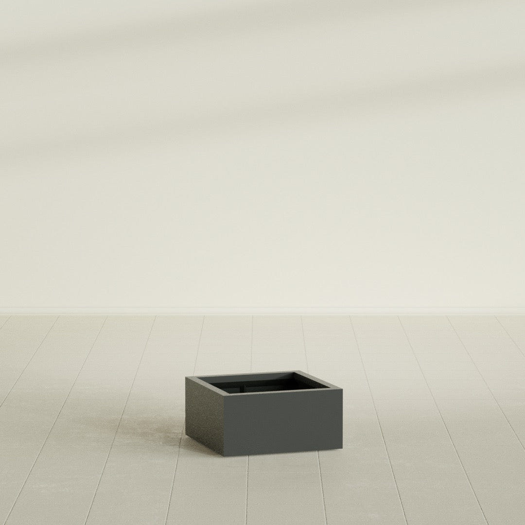 Antwerp corner fiberglass planter in Matte Charcoal