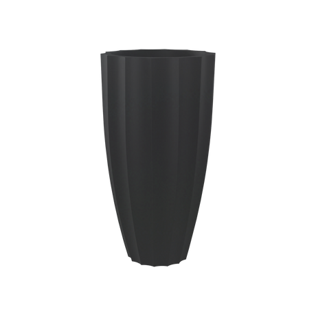San Jose Tall Fluted Planter, Matte Charcoal finish