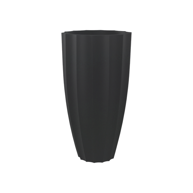 San Jose Tall Fluted Planter in Matte Charcoal
