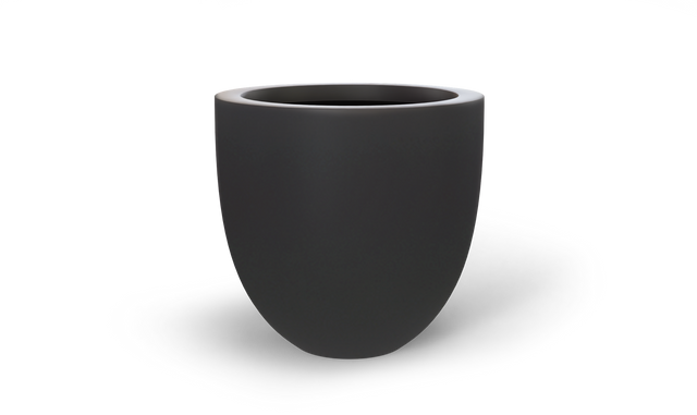 Alzira Bowl Planter in Matte Charcoal