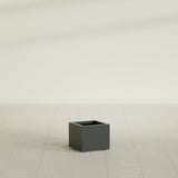 Cuba corner fiberglass planter in Matte Charcoal