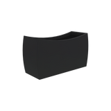 Seoul curved rectangular fiberglass planter in Matte Charcoal
