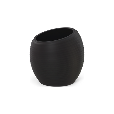 Spiral Round Planter, Matte Charcoal finish