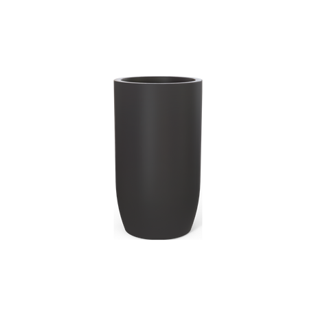 Lisbon Tall Round Planter, Matte Charcoal finish