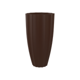 San Jose tall fluted fiberglass planter in Matte Dark Brown
