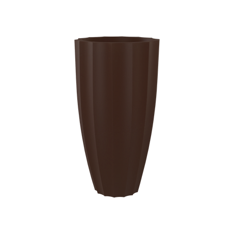 San Jose Tall Fluted Planter, Matte Dark Brown finish
