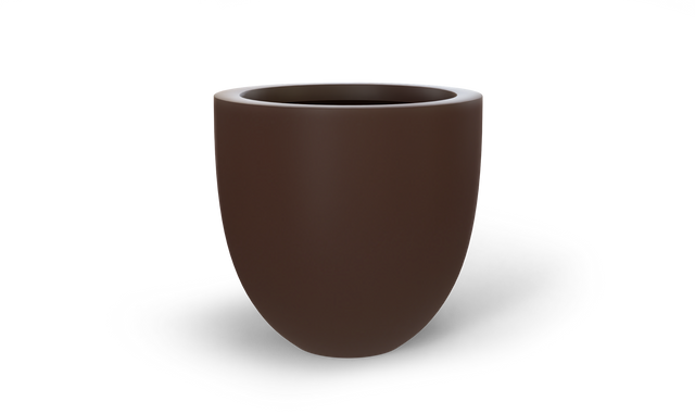 Alzira Bowl Planter in Matte Dark Brown