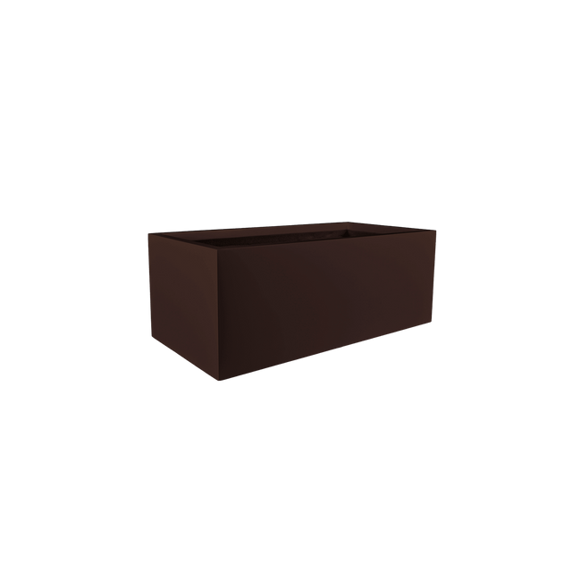 Torino Wide Rectangular Planter in Matte Dark Brown