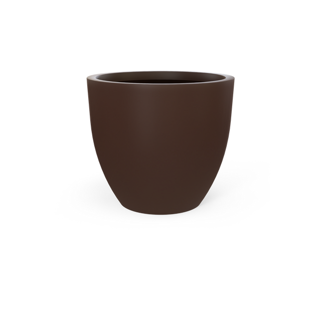 Wannsee Round Planter in Matte Dark Brown