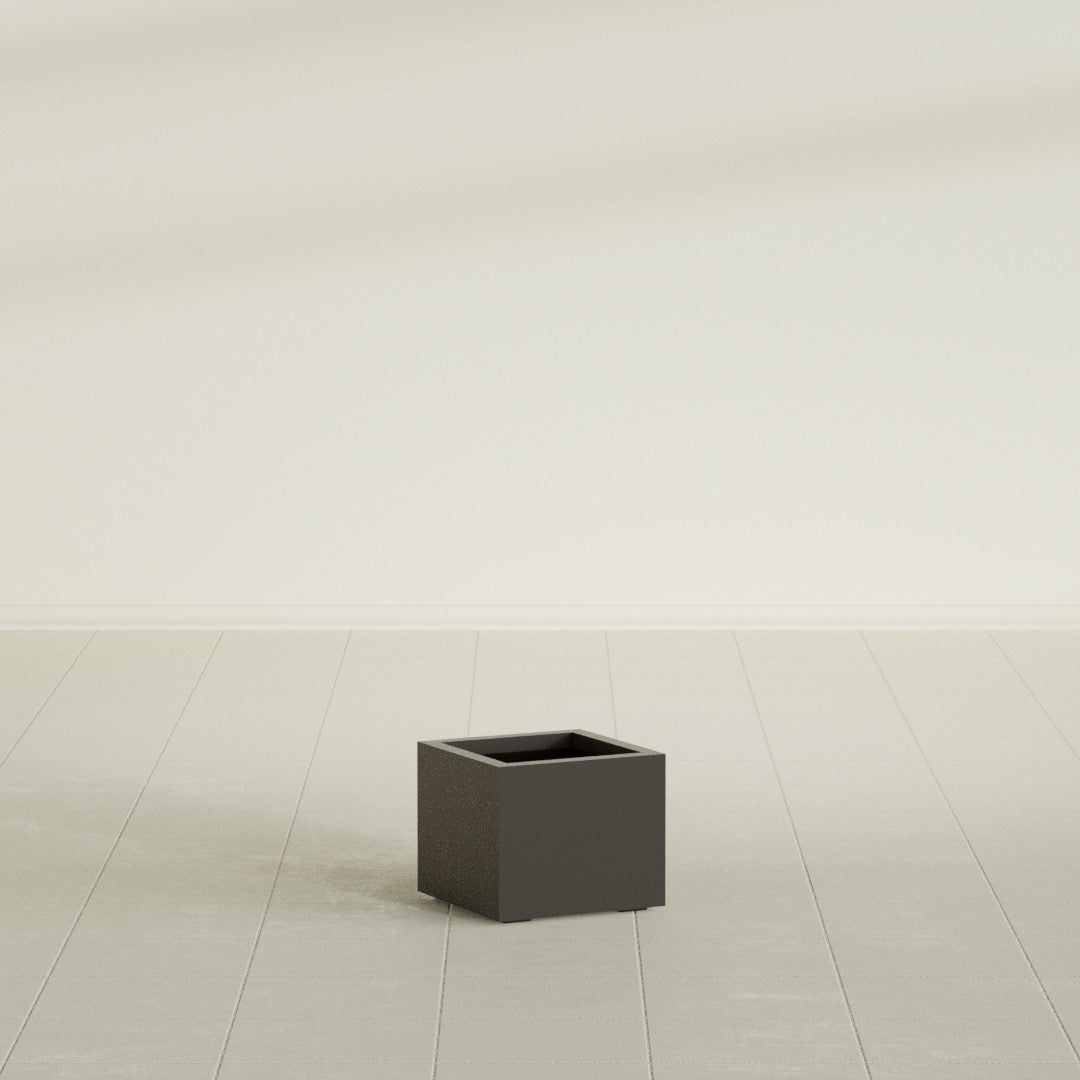 Cuba corner fiberglass planter in Matte Dark Brown