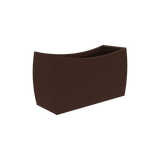 Seoul curved rectangular fiberglass planter in Matte Dark Brown