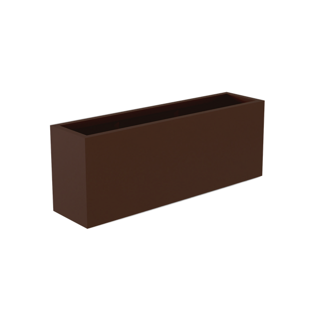 Miami Narrow Rectangular Planter in Matte Dark Brown