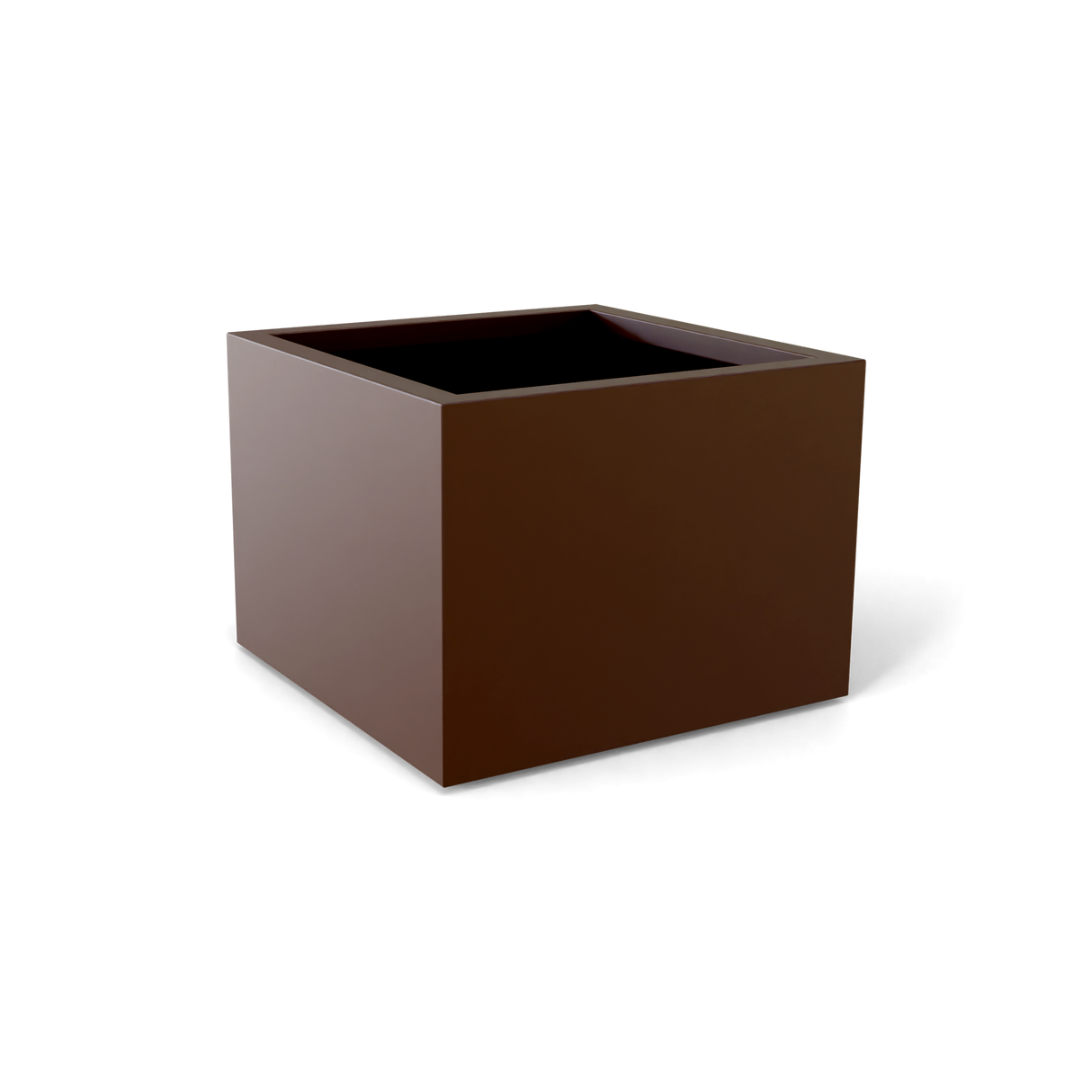 Torino corner fiberglass planter in Matte Dark Brown